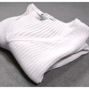 Jillian Jones Pale Pink Ribbed V-Neck Sweater Pullover Womens Size L Classiccore